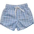 Light Blue Gingham Swim Shorts