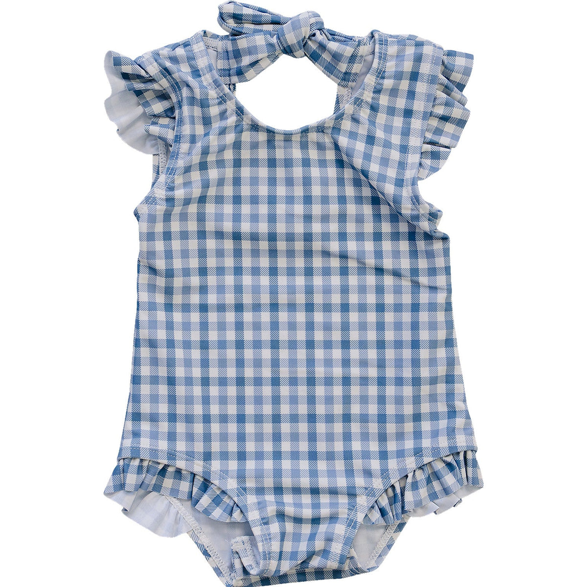 Light Blue Gingham One-Piece